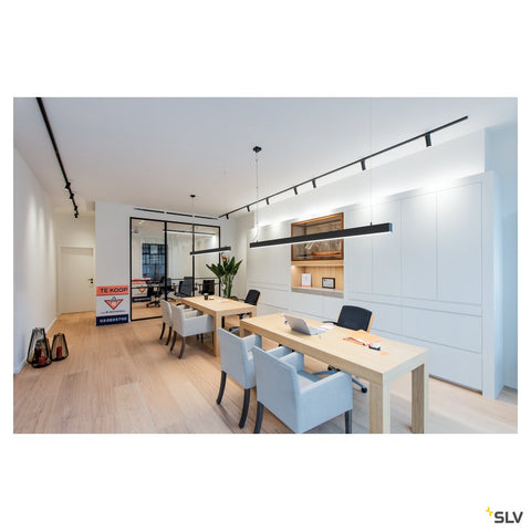 GLENOS pendant, mat negru, 2m , 103W, 3000K