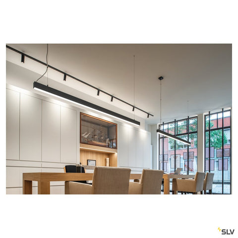 GLENOS pendant, mat negru, 2m , 103W, 3000K
