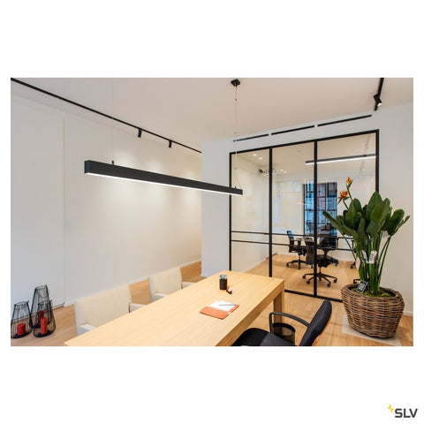 GLENOS pendant, mat negru, 2m , 103W, 3000K