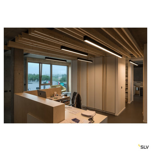 GLENOS pendant, mat negru, 2m , 103W, 4000K