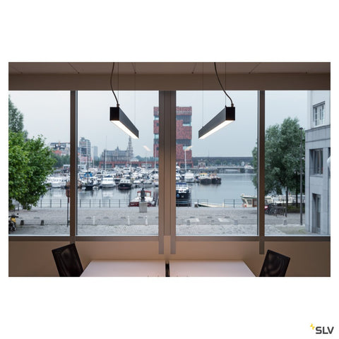 GLENOS pendant, mat negru, 2m , 103W, 4000K