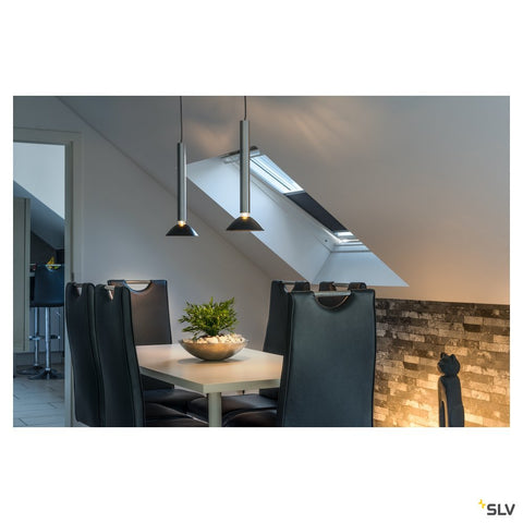 FITU PD, indoor pendant, E27, brushed aluminium, max. 60W