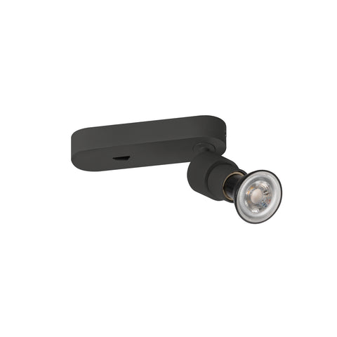 PURI 2.0 Comutator de bază rotund 1x max. 6W GU10 negru