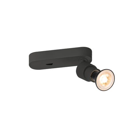 PURI 2.0 Comutator de bază rotund 1x max. 6W GU10 negru