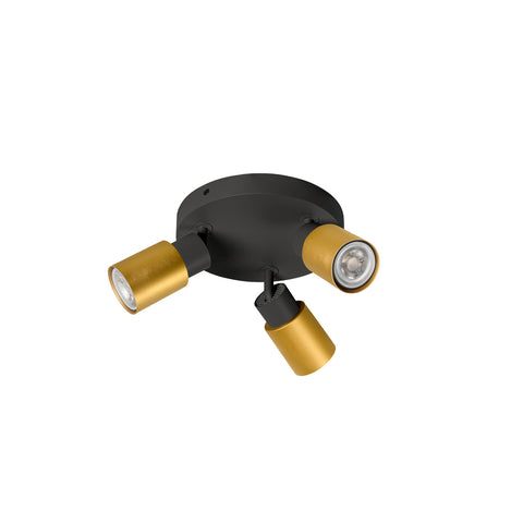 PURI 2.0 Tub rotund max. 3x 6W GU10 negru / auriu