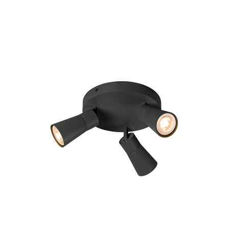 PURI 2.0 Con rotund max. 3x 6W GU10 negru