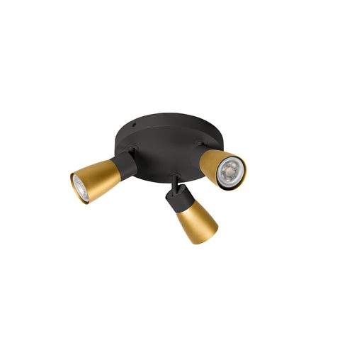 PURI 2.0 Dom rotund max. 3x 6W GU10 negru / auriu
