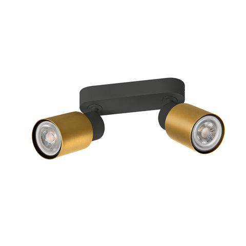 PURI 2.0 Tub lung max 2x 6W GU10 negru / auriu