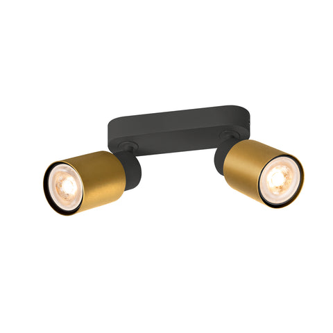 PURI 2.0 Tub lung max 2x 6W GU10 negru / auriu