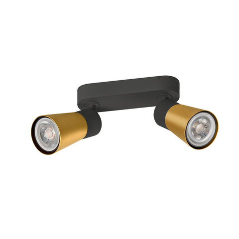 PURI 2.0 Con lung max 2x 6W GU10 negru / auriu