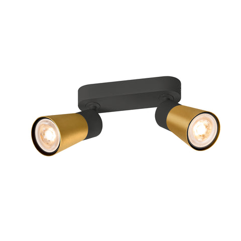 PURI 2.0 Con lung max 2x 6W GU10 negru / auriu