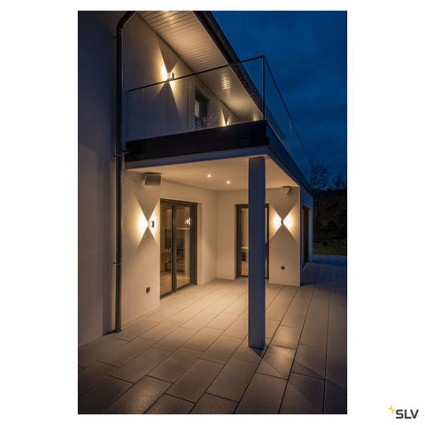 LOGS lampă de perete, pătrată, antracit, 6W LED, alb cald