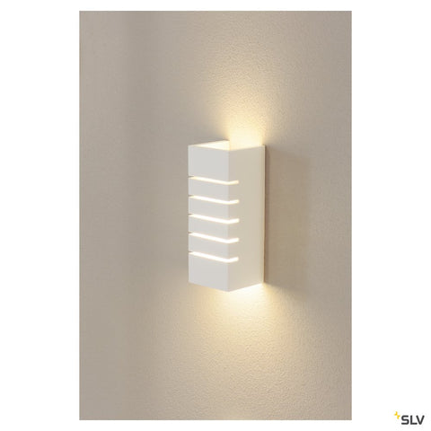 Aplică GL 100 SLOT, pătrat, gips alb, E14, max. 40W