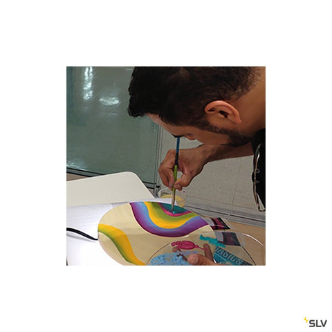 PLASTRA,rosuund,alber Gips,Ø30cmlampa de perete,LED,3000K