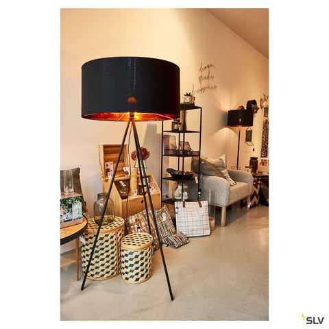 FENDA E27 lampa de podea,negru mat