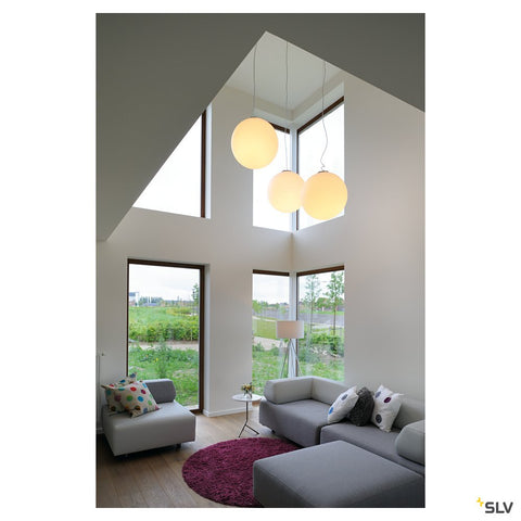 ROTOBALL E27 lampă pendul, alb plastic, E27, max.60W