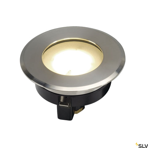 DASAR FLAT 230V LED, round, 4,3W LED, warmwhite, stainless