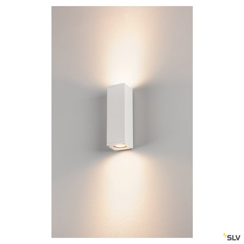 THEO UP-DOWN OUT lampă de perete, pătrată, alb, max. 2x35W