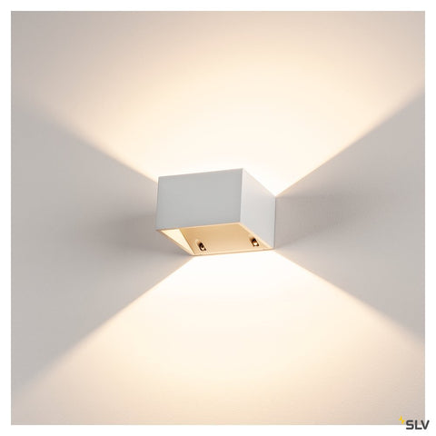 LOGS lampă de perete, pătrată, alb, 6W LED, alb cald