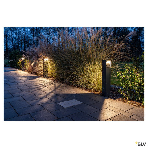 LOGS 70 stâlp pitic, pătrat, antracit, 6W LED, alb cald