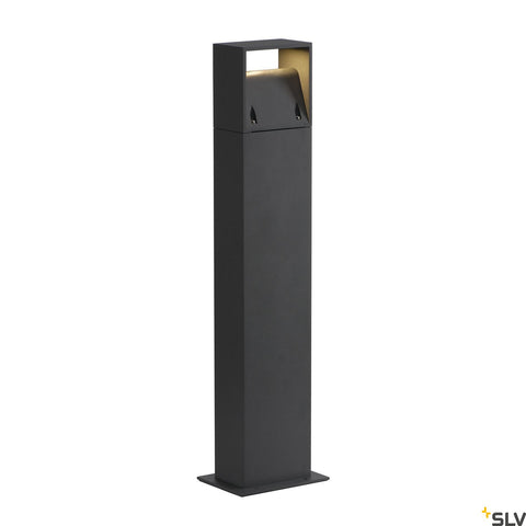 LOGS 70 stâlp pitic, pătrat, antracit, 6W LED, alb cald