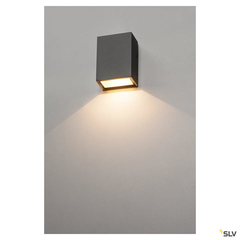 QUAD 1 lampa perete, patrat, antracit, LED, 1x3W, alb cald