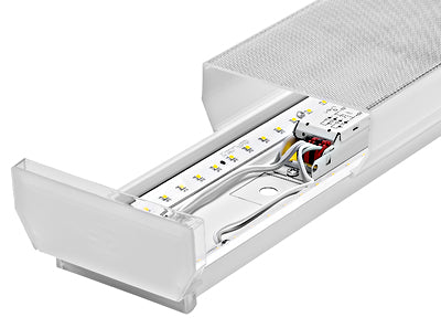 ZERO LED 1x28W, 3000K, 3828lm, Ra>80, IP40, microprism,alb