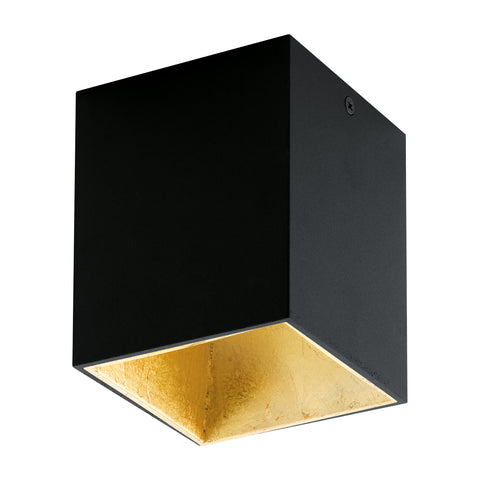 Polasso square 3,3W 3000K black gold IP20