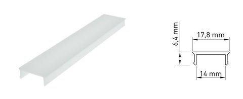 Capac profil aluminiu LB plat / opal 50% transmisie