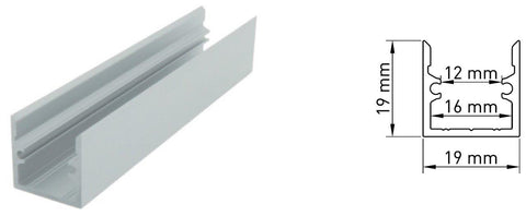 Profil aluminiu LBR, L-2000mm W-19mm H-19mm