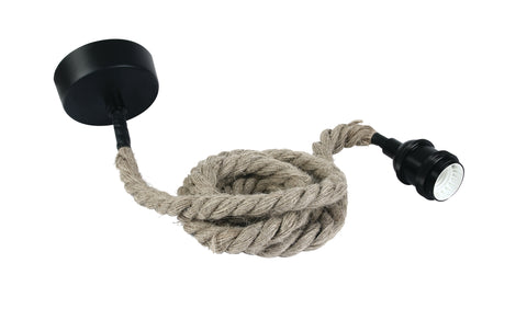 Rope Line II pendant lamp, E27, l=2m, negru