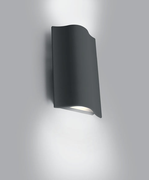 Emi-L LED 2x6W wall lamp 2x400lm 3000K 230V IP54antracit