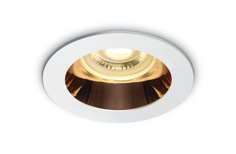 Ula 10W MR16 GU10 IP20 alb cu copper reflector