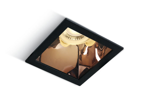 Ula 10W MR16 GU10 IP20 negru cu copper reflector