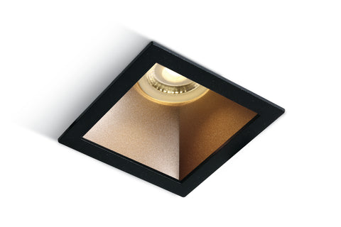 Ula 10W MR16 GU10 IP20 negru cu alama reflector