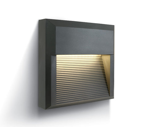 Lena Q2 LED 8W, 350lm, 3000K, 230V, IP65, antracit