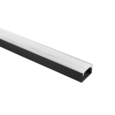 aluminiu profile 2 Meter incl. PC opal capac, negru