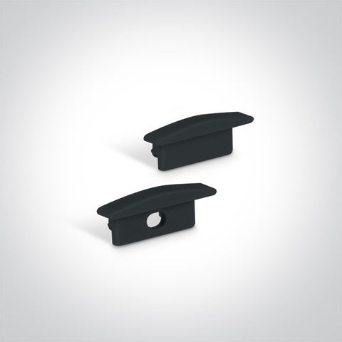LED aluminum recessed profile + difuzor PC negru 2m