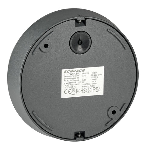 Niku LED Round 12W 600lm 3000K IP54 antracit