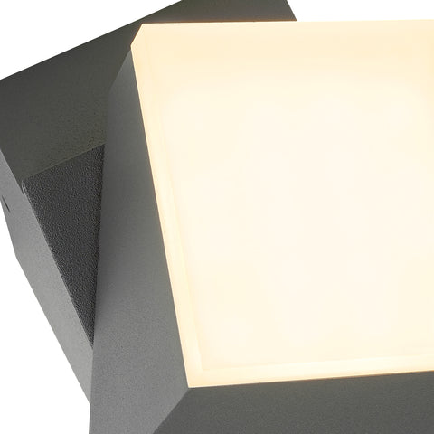 Evo LED Square Up 8W 400lm 3000K ECG IP54 antracit