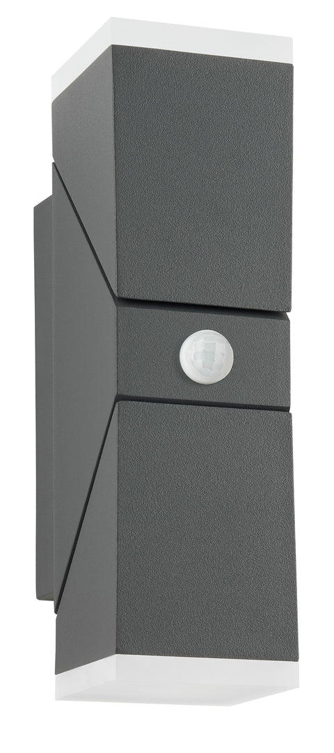 Evo LED Square Up/Down PIR 12,5W 750lm 3000K IP54 antracit