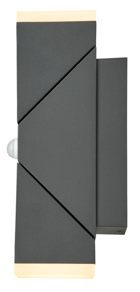 Evo LED Square Up/Down PIR 12,5W 750lm 3000K IP54 antracit