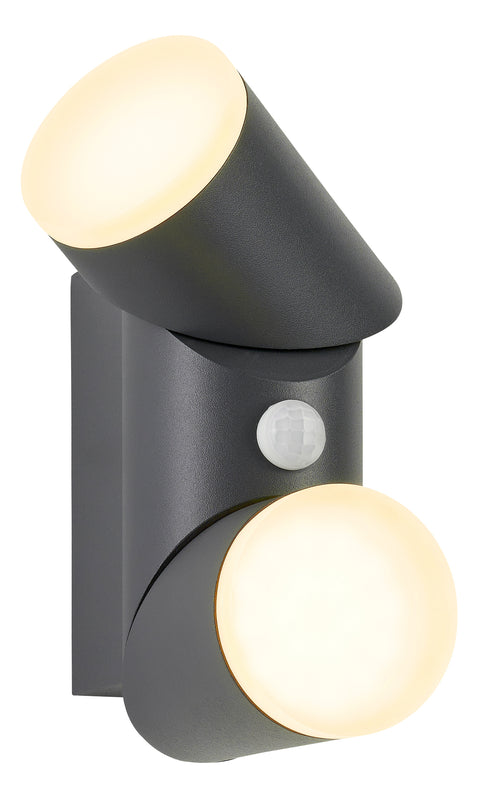 Evo LED Round Up/Down PIR 12,5W 750lm 3000K IP54 antracit