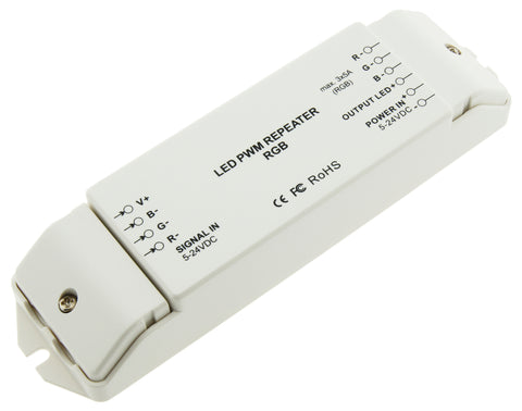 Repeater PWM RGB LED, 3x5A, 180W/12V, 360W/24V