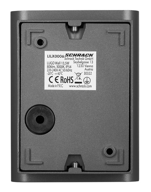 LUGO LED Vario 13,5W 806lm 3000K 230V LED IP54 antracit