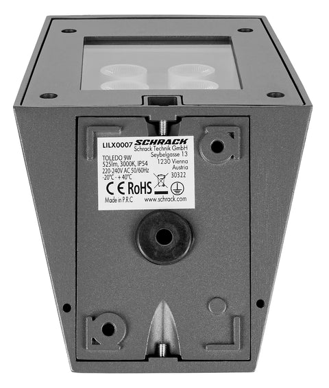 TOLEDO 9W 525lm 3000K 230V LED IP54 antracit