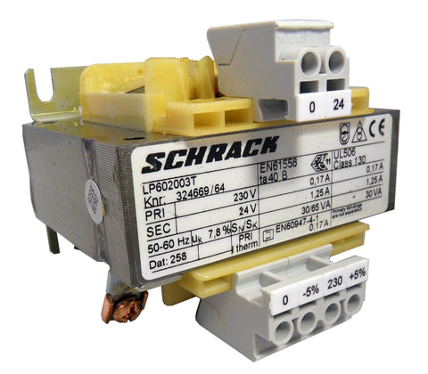 Transformator de comandă monofazat, 230V/24V, 30 VA, IP00