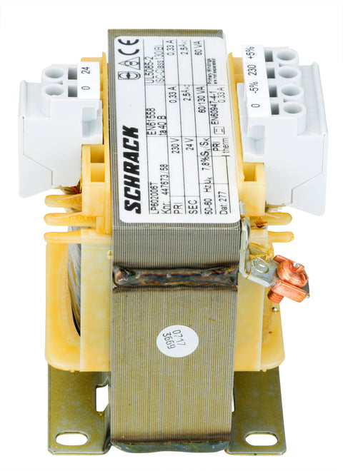 Transformator de comandă monofazat, 230V/24V, 60 VA, IP00