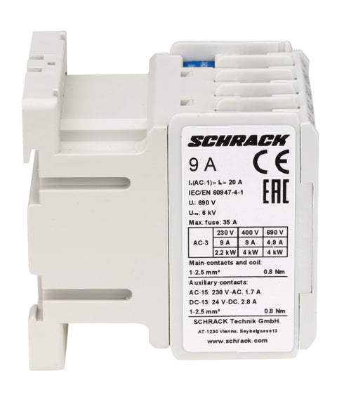 Contactor 3 poli, CUBICO Mini, 4kW, 9A, 1ND, 24Vc.a.