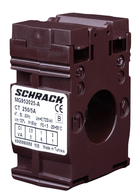 Transformator de curent 250/5A, D=21mm, clasă 0,5